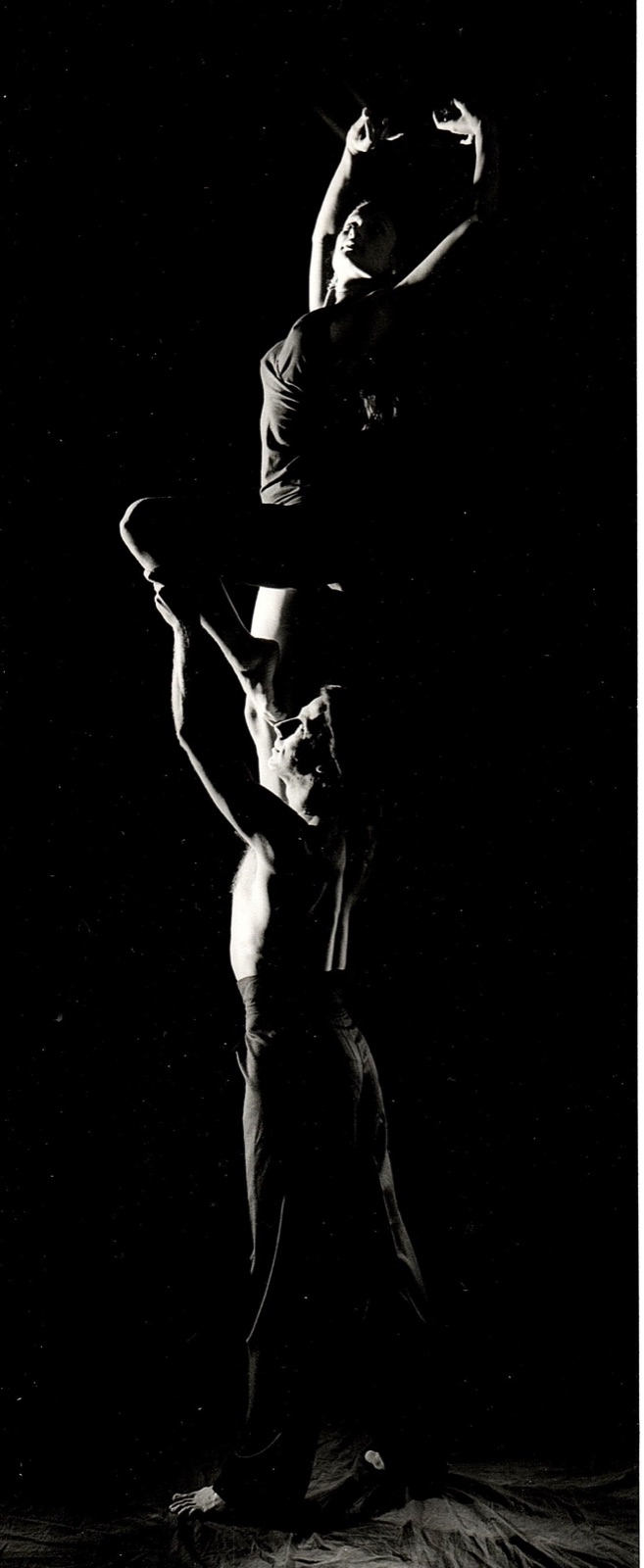 Peter and Rachell in silhouette during an exhibition